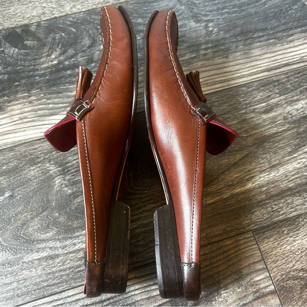 Cole Haan Women’s Brown Leather Slip-On Slide Tassel Loafers Size 9 - Picture 5 of 9